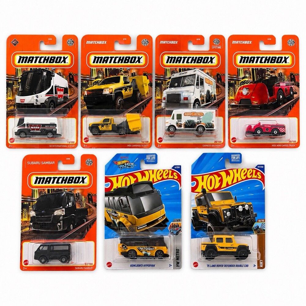 Hot Wheels Matchbox Delivery Van Truck Lot 7 New Sealed Land Rover Subaru